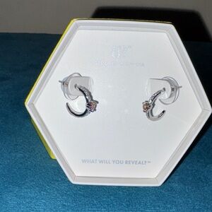 Elegant Rhodium plating and Dark Smokey Topaz Cubic Zirconia Earrings